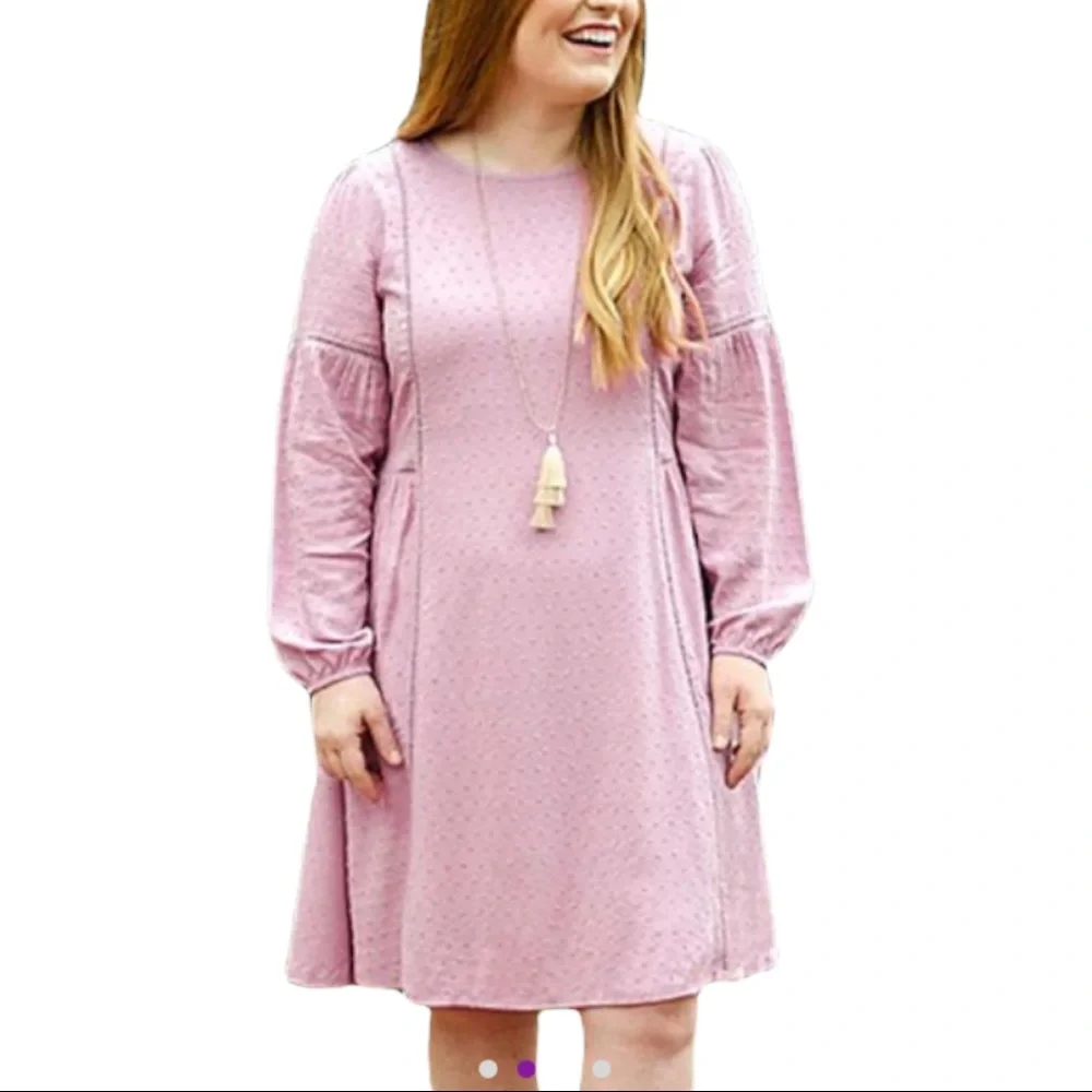 Matilda Jane Swiss Dot Puff Sleeve Lavender Dress